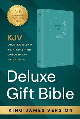 KJV Holy Bible: Deluxe Gift Bible - Turquoise Circle Leaf