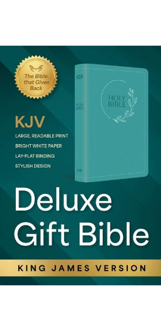 KJV Holy Bible: Deluxe Gift Bible - Turquoise Circle Leaf
