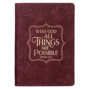 Journal Classic Burgundy with God Matt. 19:26