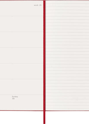 2026 12-month Scarlet Red Large Weekly Notebook/Diary Hardcover
