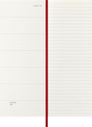 2026 12-month Scarlet Red Large Weekly Notebook/Diary Softcover