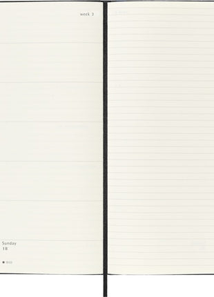 2026 12-month Black XLarge Weekly Notebook/Diary Hardcover