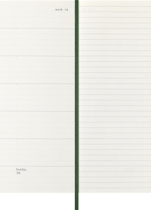 2026 12-month Myrtle Green Large Weekly Notebook/Diary Hardcover