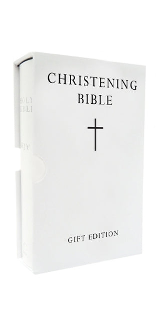 HOLY BIBLE: King James Version (KJV) White Pocket Christening Edition