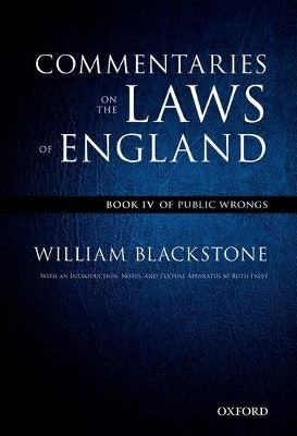 Oxford Edition of Blackstone's: Commentaries on the Laws of England