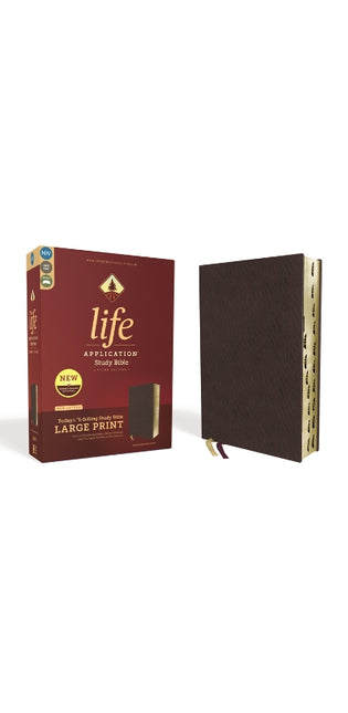 NIV, Life Application Study Bible, Third Edition, Large Print, Bonded Leather, Burgundy, Red Letter, Thumb Indexed