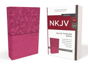 NKJV, Value Thinline Bible, Leathersoft, Pink, Red Letter, Comfort Print