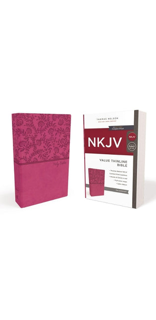 NKJV, Value Thinline Bible, Leathersoft, Pink, Red Letter, Comfort Print