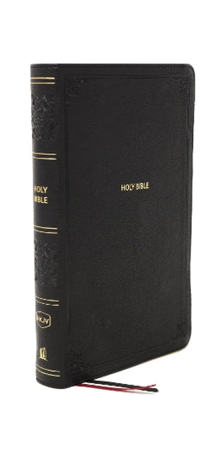NKJV, End-of-Verse Reference Bible, Personal Size Large Print, Leathersoft, Black, Thumb Indexed, Red Letter, Comfort Print