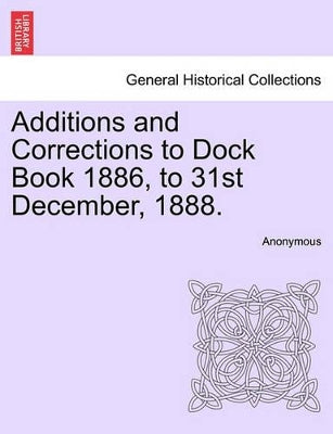 Additions and Corrections to Dock Book 1886, to 31st December, 1888.