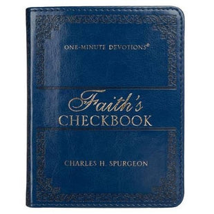 Lux-Leather Blue - Faith's Checkbook - One Minute Devotions