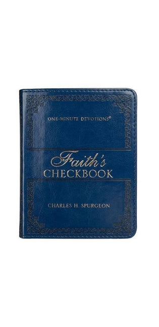 Lux-Leather Blue - Faith's Checkbook - One Minute Devotions