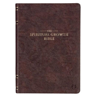 Spiritual Growth Bible, Study Bible, NLT - New Living Translation Holy Bible, Faux Leather, Walnut Brown