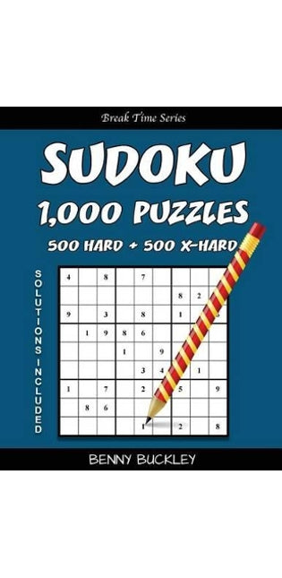 Sudoku Puzzle Book, 1,000 Puzzles, 500 Hard and 500 Extra Hard, Solutions Includ