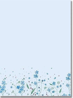 Boxed Stationery Set Blue Flowers