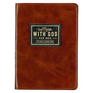 One Minute with God for Men 365 Devotions, Brown Faux Leather Flexcover