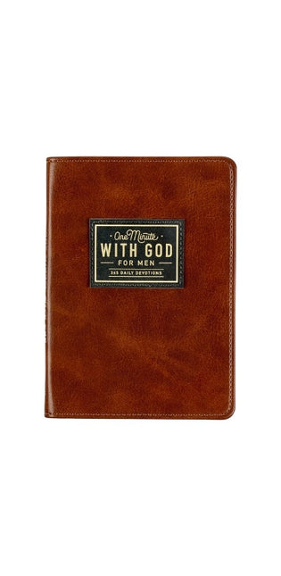 One Minute with God for Men 365 Devotions, Brown Faux Leather Flexcover