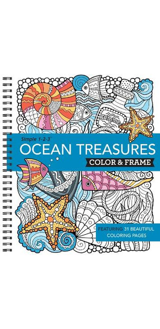 Color & Frame - Ocean Treasures (Adult Coloring Book)
