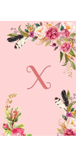 Monogram Initial Letter X Notebook for Women and Girls