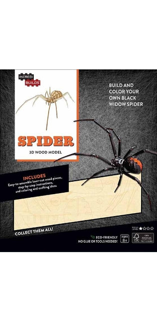 IncrediBuilds: Spider 3D Wood Model