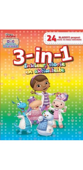 Disney Doc McStuffins: 3 in 1 Inkleur, Storie en Aktiwiteite
